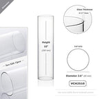 WGVI Hurricane Candle Holder Sleeve, Wide 2.5", Height 10", Clear Glass Cylinder Candleholder, Chimney Tube, Open Ended Candle Shade, 1 Piece - size: 2.5"x10"H
