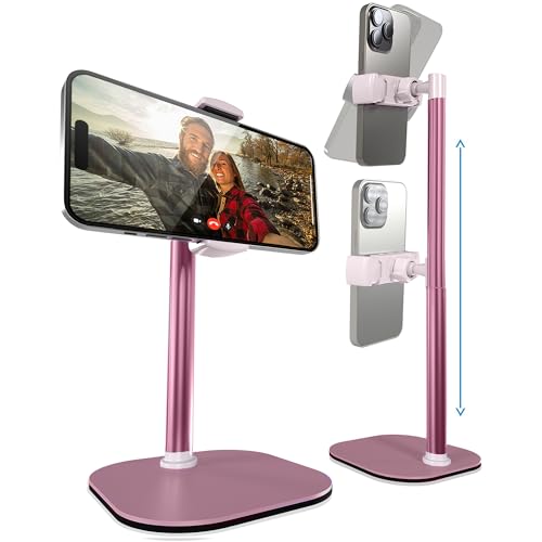 COOPER ChatStand, Adjustable Cell Phone Stand for Desk, Phone Stand for Recording, iPhone Holder for Filming, Small Tripod for iPhone, Fits Samsung, Android Smartphones, (Pink Rose Gold) - color: D - Rose Gold