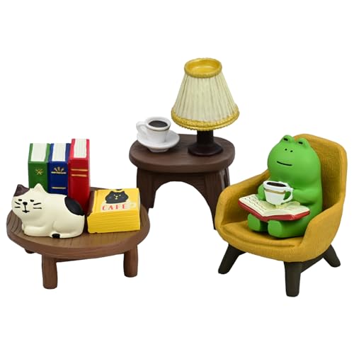 Refintural Miniature Frog Figurines Statue, Adorable Frog Collectibles for Desk and Bedroom Decor, Perfect Indoor Home Decorations and Gifts Set - color: Set7