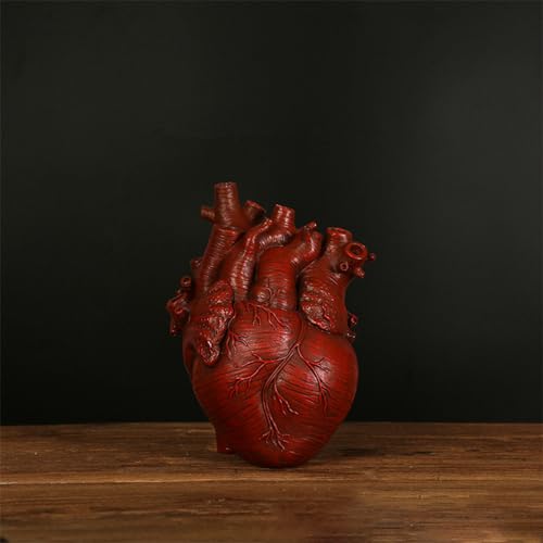 Vase Flower Vases Heart Shaped Decor Resin Flower Pot Modern Unique Nordic Art Style Decorative Vase for Home Wedding Gift Desktop Living Room Decoration - Red - color: Red