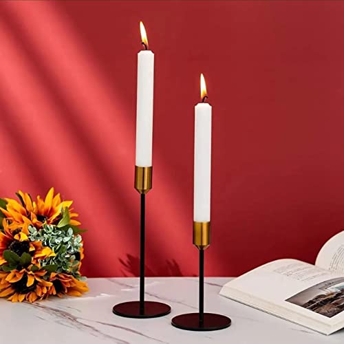 Daily Decoration 2Pcs Metal Candle Holder Antique Modern Candlestick Stand Decorations for Decoring Living Room Dining Room Bedroom Bookshelf Home Wedding