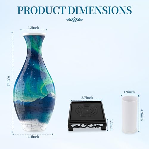 3D Puzzles Vase for Adults, Crafts for Adults, 160 Pieces Plastic DIY Unique Flower Vase with LED Light House Warming Gift Birthday Gifts for Flower Arrangements and Home Decor (Night Light) - color: Night Light