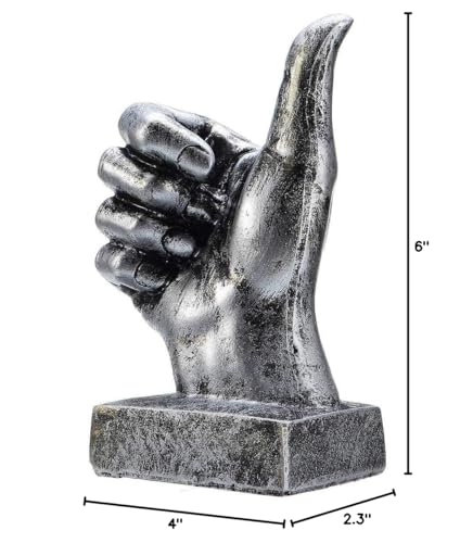 Nice purchase Hand Finger Gesture Desk Statues Fingers Sculpture Creative Home Living Room Cabinet Shelf Decoration (Thumbs-up in Silver) - color: Thumbs-up in Silver
