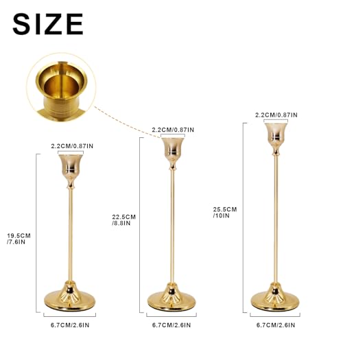 Candlestick Holders 9PCS, Metal Taper Candle Holder, Gold Vintage Candle Holders for Pillar Candles, Table Mantel Wedding Festive Decor Party Party Decor Christmas Decorations - color: Gold, size: 9PCS
