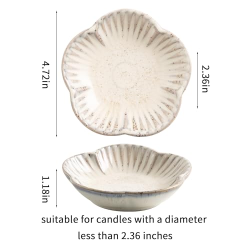 Ceramic Pillar Candle Holder Plates, Decorative Candlestick Holder, Tea Light Incense Santo Palo Holders, for Dinning, Party, Wedding, Birthday, Anniversary Decorations, 1pack (Vintage White) - color: Vintage White