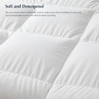 Pacific Coast Goose Feather Down Fiber Comforters Queen Size, Extra Fluffy White Duvet Insert, Ultra-Soft, Breathable, All Season Hotel Luxury Bedding Comforters, 8 Corner & Center Loops (90"x90") - size: Queen