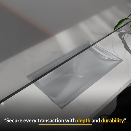 16" x 10" Stainless Steel Tray Deep Countertop Tray & Counter Organizer Tray for Cash, Coins, Files Brushed Finish, Slip-Resistant, Durable Design for Banks, Stores, & Offices - size: 19" x 12.5" x 3"