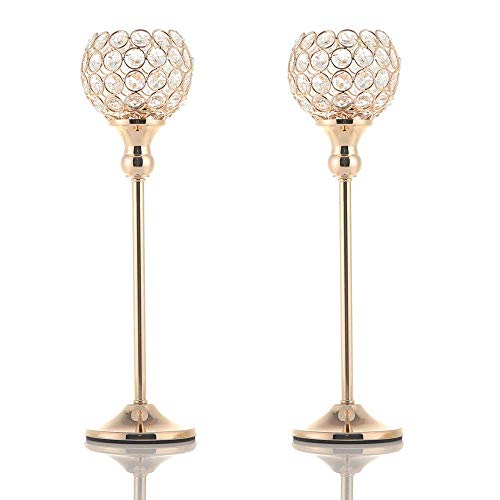VINCIGANT Votive Candle Holders Pack of 2 for Modern Anniversary Celebration Halloween Wedding Coffee Table Decorative Centerpieces - size: 2 pcs 15" Tall