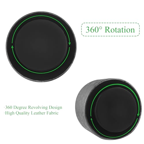 lizimandu Round Leather Art Supply Organizer,Remote Control Holder,360 Degree Spinning,Multi-Functional Pencil Holder,4 Compartments Desktop Stationary Organizer(1-Liuli Black) - color: 1-Liuli Black