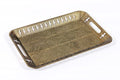 Sturdy 16" Rectangular Decorative Metal Serving Tray - Champagne Gold with Filigree Decor for Coffee Table, Bathroom, Dresser, Centerpieces, Wedding