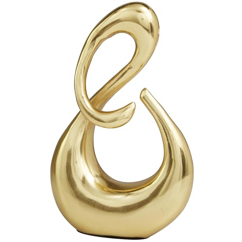 Deco 79 Aluminum Metal Abstract Decorative Sculpture Swirl Home Decor Statue, Accent Figurine 7" x 3" x 12", Gold - color: Gold, size: 7" x 3" x 12"