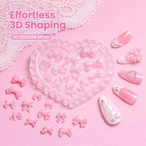 Beetles 3D Gel Nail Art with 3D Mold-2 Pcs Ballet Whisper Clear&Pink Solid Builder Nail Gel,Non-Sticky Sculpting, Dual-Ended Sculpture Pen, Beginner Friendly DIY at Home,UV LED Lamp Needed - color: B6-Clear & Pink