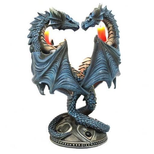 Pacific Giftware Altar Drake Double Dragon Candle Holder Stand Sculptural Home Decor 9 Inch Tall