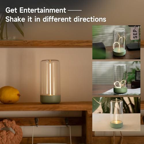AUGE LIGHT Mini Minimalist Table Lamp Cordless Lamp Rechargeable Table Lamp Portable Nightstand Lamps Desk Lamps for Home Office Unique Ambient Light Mood Lighting for Desk Decor Beside(Olive Green) - color: Olive Green