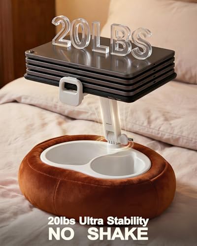 Miledi Tablet Pillow Stand, Compatible with 5"-12.9" Kindle, iPad, Phone/Tablet, 360° Rotating Phone Holder for Bed, Soft Plush Fabric, Detachable Bowl, Reading and Relaxation on Bed, Terracotta - color: Terracotta