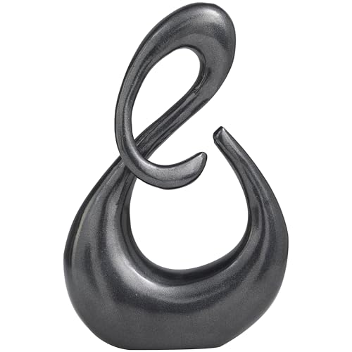 Deco 79 Aluminum Metal Abstract Decorative Sculpture Swirl Home Decor Statue, Accent Figurine 7" x 3" x 12", Dark Gray - color: Dark Gray, size: 7" x 3" x 12"