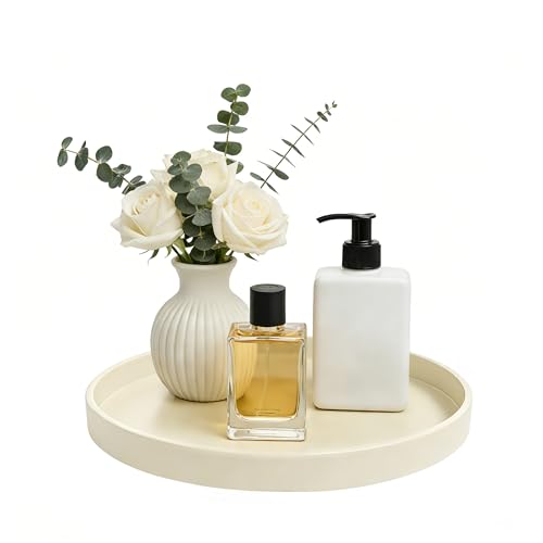 1 Pack 9" Bathroom and Vanity Tray, ABS Bathroom Counter Organizer, Coffee Table Decor for Perfume, Candles, Keys &More. Kitchen Countertop Organizer, Decorative Tray Soap Holder, Yellow - color: Yellow, size: 9"