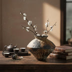 Wabi-Sabi Style Handmade Coarse Pottery Vase | Rustic & Retro Decorative Vase for Every Space