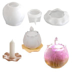 Lotus Embossed Resin Jar Mold with Lid, Silicone Mold for Epoxy Resin Casting, Small Storage Container, Candy Jar, Candle Holder, DIY Home Decor (style7)