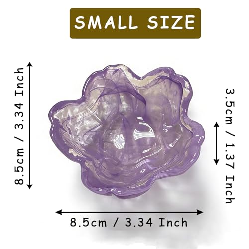 Flower Ring Dish Jewelry Tray, Glass Jewelry Dish Tray, Aesthetic Room Decor Small Trinket Dish, Nightstand Ring Holder Dish, Bathroom Jewelry Plate Bowl for Earrings (Watercolor Violet Purple) - color: Watercolor Violet Purple