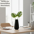 Luxury Black Ceramic Vase, Modern Ribbed Fluted Design, Flower Vase for Home Decor, Small Cute Vase for Pampas Grass, Living Room, Dining Table, Farmhouse, Office Decor, Bedroom, Table, Kitchen Shelf - size: Medium 7.2 Inches