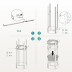 SONGMICS Umbrella Stand, Steel Round Umbrella Holder Rack, 7.7 x 7.7 x 21.7 Inches, with Detachable Drip Tray, for Entryway, Office, Stable, Assembly Required, Matte Black ULUC28BK - size: 7.7”D x 7.7”W x 21.7”H