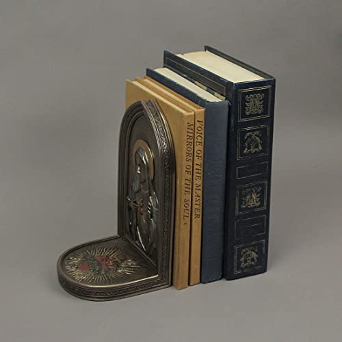 Veronese Design 8 1/4" The Immaculate Heart of Mary Resin Sculpture Bronze Finish Standing Plaque Single Bookend
