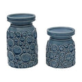 Fitz & Floyd Fitz and Floyd Coastal Home Seashell Pillar Candleholder, Aqua