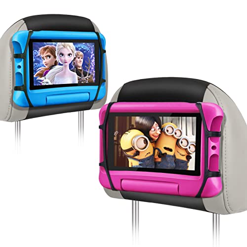 WONNIE Car Tablet Holder, Upgraded iPad Holders for Car Mount Headrest, iPad Mount Back Seat for Kids with Anti-Slip Strap, Silicone Holding Net/Fits All 7-12.9'' Tablets, 2 Pack - size: 2 Pack- fits 7-12.9" tablet