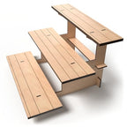 Straight Natural Wooden Tiered Display Stand, Portable Products Display Shelf, Jewelry Display, Card Display Rack, Display Risers, Altar Shelf, Display Stand for Vendor Events, Retail, Craft Shows - color: Natural