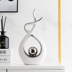 Ceramic Decorative Object Silver, Home Abstract Handicraft Items, Living Room Modern Decoration Crafts, Creative Modern Minimalist European (Size : B) - size: B