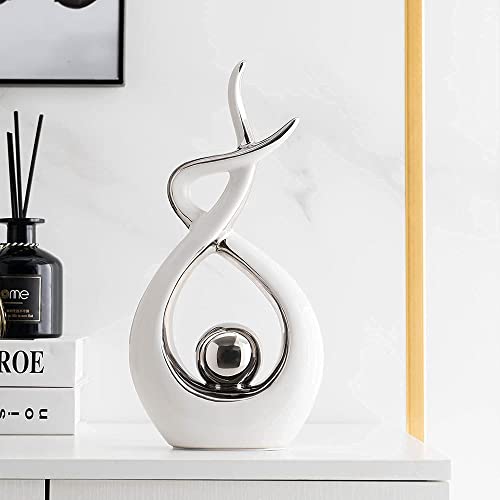 Ceramic Decorative Object Silver, Home Abstract Handicraft Items, Living Room Modern Decoration Crafts, Creative Modern Minimalist European (Size : B) - size: B