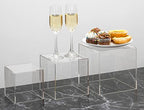 Red Co. Set of 3 Crystal Clear Acrylic Cube Display Nesting Riser Stands with Hollow Bottoms | Transparent - 2-Pack - color: Clear, size: 4",5",6" - 2 pack