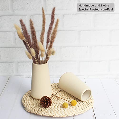 YANLING 6 Pack Light Yellow Vase for Flowers, 6 inch Modern Ceramic Vases for Pampas Grass Simple Shelf Vase Decor, Boho Vases for Home Decor, Vases for Wedding Dinner Table Party Office - color: Style E