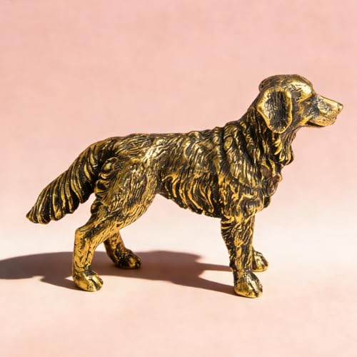 Vintage Mini Sheepdog Brass Figurine Cute 3D Aminal Statues for Home Office Table Desk Mantle Decor Tea Pet Decoration Funny Dog Lovers Gifts for Women Men (HTBJ3602) - color: Fdjlcs3602