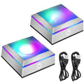 EEEKit 2PCS LED Light Display Base for 3D Crystal Glass Art, 6 Colors Square Flat Spherical Recess Show Crystal Ball Display Stand - color: Square