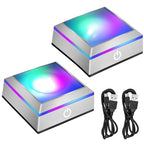 EEEKit 2PCS LED Light Display Base for 3D Crystal Glass Art, 6 Colors Square Flat Spherical Recess Show Crystal Ball Display Stand - color: Square