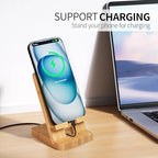 Cell Phone Stands, Desktop Stand, Luxury Nature Wood Magnetic Phone Stand for Desk, Compatible with iPhone & All Cell Phones, Ultra-Stable, Portable & Non-Slip Design, Bamboo