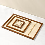 Jewelry Display Tray for Ring Earrings Necklace Bangle Solid Wood Jewelry Dish Tray Catchall(S,Beige) - color: Beige, size: 18 * 10 * 1.5cm
