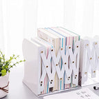 Adjustable Metal Bookends Heavy Duty for Shelves, 2 Dividers, Anti-Slip Design Expandable Book Ends for Desk, Office(White, 19 inches Max) - color: White