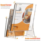 FUCDTEFC 2 Pack Acrylic Brochure Holder 8.5x11 & 4 x9 Inches, Clear 2 Tier Literature Magazine Stand Brochure Display Stand w Removable Divider Universal, Flyer Holder for Wall Mount or Countertop - size: 2 Pack 2-Tier Brochure Holder