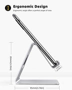 Lamicall Cell Phone Stand, Desk Phone Holder Cradle, Compatible with Phone 12 Mini 11 Pro Xs Max XR X 8 7 6 Plus SE, All Smartphones Charging Dock, Office Desktop Accessories - Silver - color: Sliver