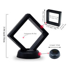 10Pcs Coin Holder Challenge Coin Display Stand, Black 3D Floating Display Case for AA Coin Medallions Jewelry Rock Gem Arrowhead Collecting and Display (2.75×2.75×0.8 inches) - size: 2.75×2.75×0.8 inches