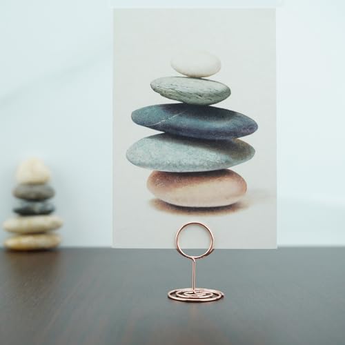 Jofefe 20Pcs Table Number Holders, Place Card Holder, Mini Table Card Holders, Cute Picture Holder Photo Holders for Wedding Reception Party, Table Centerpieces (Rose Gold) - color: Rose Gold