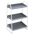 Creative Co-Op Heavily Distressed 3-Tier Metal Tray with White Frame & Rim, Grey - color: Grey