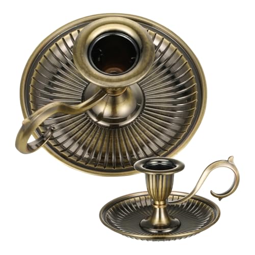 Candle Holder Candlestick Holder: Vintage Candle Stick Stand Decor with Handle, Retro Bronze Candlestick Stand for Home Party Wedding Decor Dinner Table Centerpiece