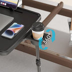 X TV Tray Table, Allpop Large TV Dinner Tray for Eating, Adjustable Folding Laptop Table with Book Stand, Cup Holder & Tablet Slot on Couch & Bed, Black