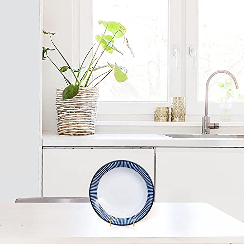 Mocoosy 2 Pack 4 Inch Gold Plate Stands for Display, Metal Square Wire Easel Stand, Plate Holder Display Stands, Picture Frame Stands for Display Photos, Decorative Platter, Book and Table Top Arts - color: Gold, size: 4 Inch