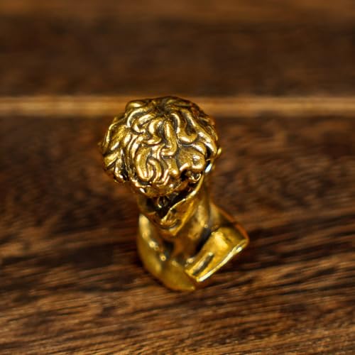 CHOVY Binary David Peep into The Future Sculpture Retro Style Made of Solid 100% Brass Handcrafted Ideal for Home Decor Desk Ornaments Collectible Crafts Office Scene Setters & Artistic Decorations - style: Dual David