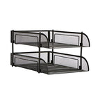Mind Reader Stackable Paper Tray, Desktop Organizer, File Storage, Office, Metal Mesh, 2 Pcs, Black - color: Black